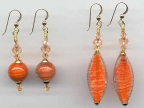 Tangerine-Aventurina Earrings_choice of Rounds or Navettes